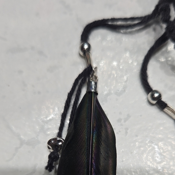 Black Feather Earrings - Picture 4 of 5